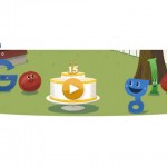google doodle interattivo 15 compleanno motore di ricerca gioco pentolaccia caramelle